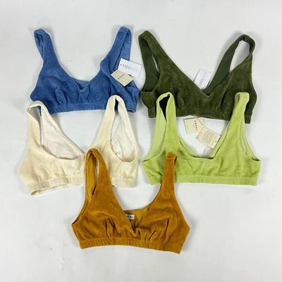 556 Set of 5 DONNI Terry Bralettes Size L