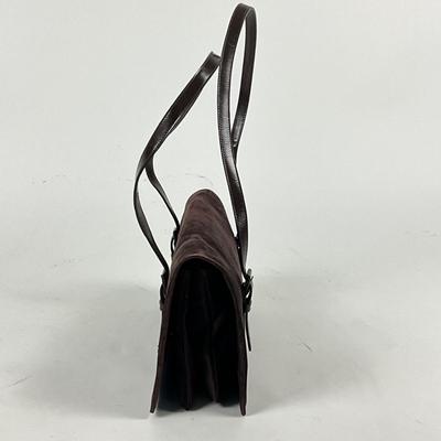 557 PRADA Brown Suede and Leather Shoulder Bag