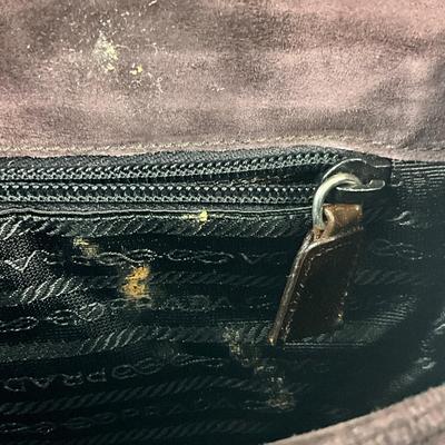 557 PRADA Brown Suede and Leather Shoulder Bag