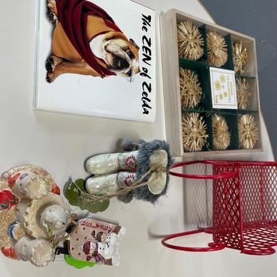 Mikasa plates, ornaments and book