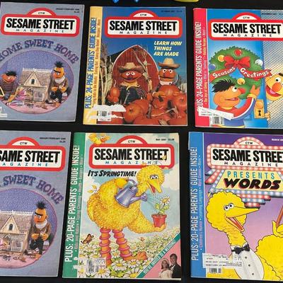 Lot of 6 Sesame Street Magazines from 1988 & 1987