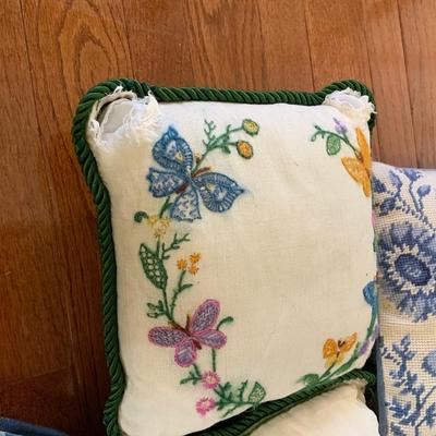 Lot of Throw Pillows including Needlepoint pillows