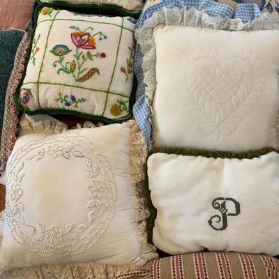 Lot of Throw Pillows including Needlepoint pillows