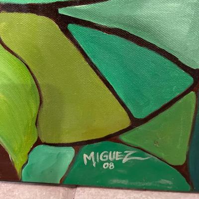 “Rumba, Guajiro Y Vitral” by Dixie Miguez on canvas