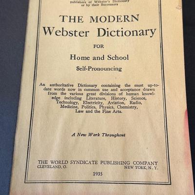 Vintage Webster’s Dictionary 1935 & 1949