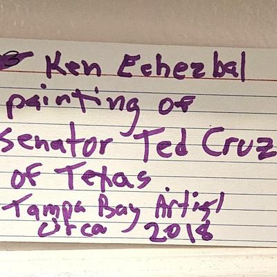 Ken Echezbal Artwork, Glow in the Dark Ted Cruz - See photos !