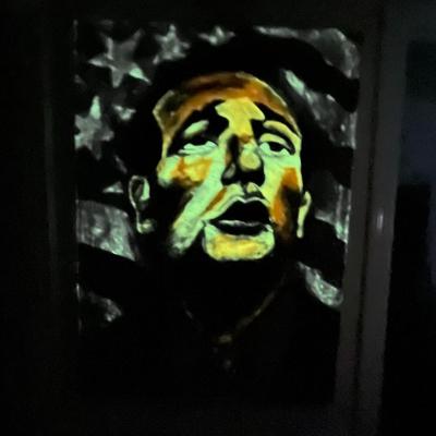 Ken Echezbal Artwork, Glow in the Dark Ted Cruz - See photos !