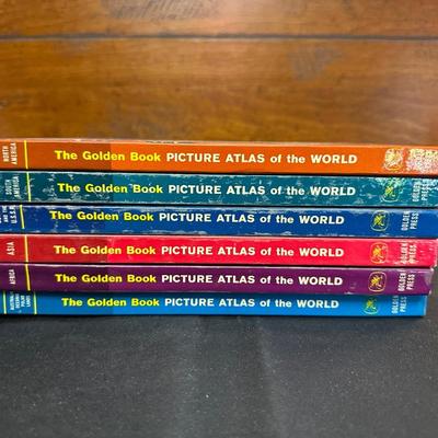 Lot of The Golden Book Picture Atlas Books 1-6