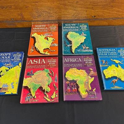 Lot of The Golden Book Picture Atlas Books 1-6