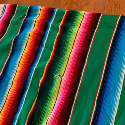 Lot of Ladies Mexican Serape Striped Blanket and Poncho