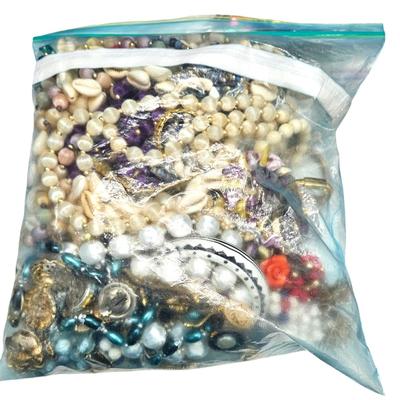 7 Gallon Sized Bags of Costume Jewelry, over 500 Pieces