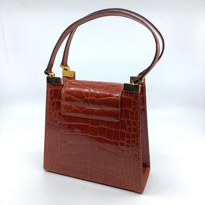 564 RENE MANCINI Paris Red Alligator Leather Clutch Handbag