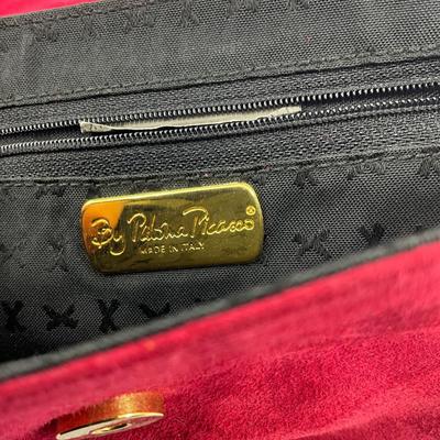 565 PALOMA PICASSO Red Suede Clutch Shoulder Bag