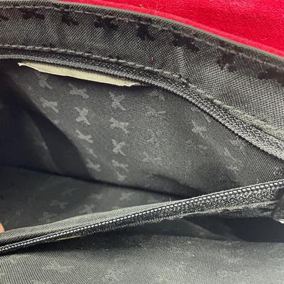 565 PALOMA PICASSO Red Suede Clutch Shoulder Bag