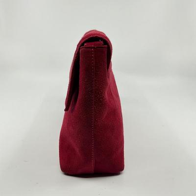 565 PALOMA PICASSO Red Suede Clutch Shoulder Bag