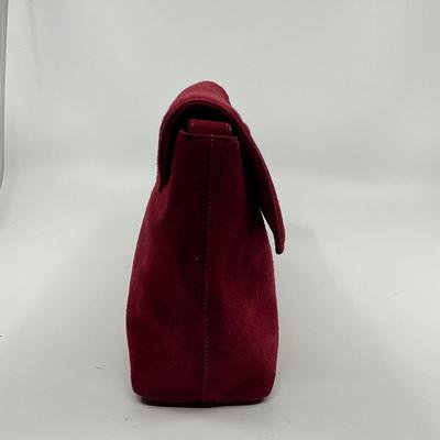 565 PALOMA PICASSO Red Suede Clutch Shoulder Bag