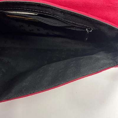 565 PALOMA PICASSO Red Suede Clutch Shoulder Bag