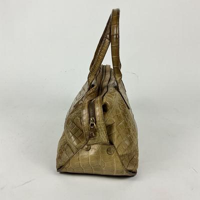 568 BOTTEGA VENETA Crocodile Leather Khaki Green Handbag