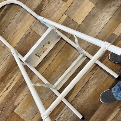 Lot 117 White metal step stool