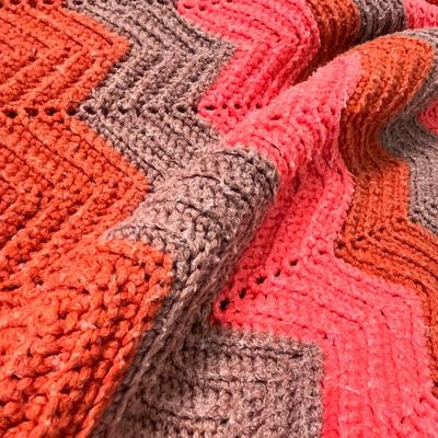 Lot 133 Taupe F/Q coverlet, crocheted afghan