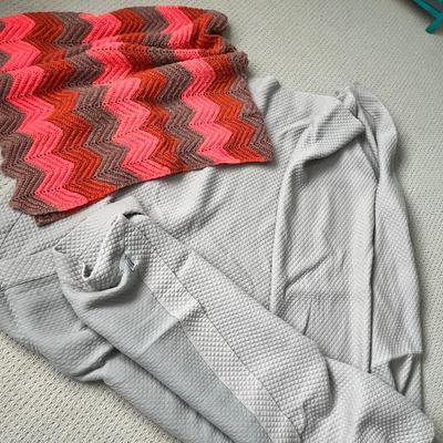 Lot 133 Taupe F/Q coverlet, crocheted afghan