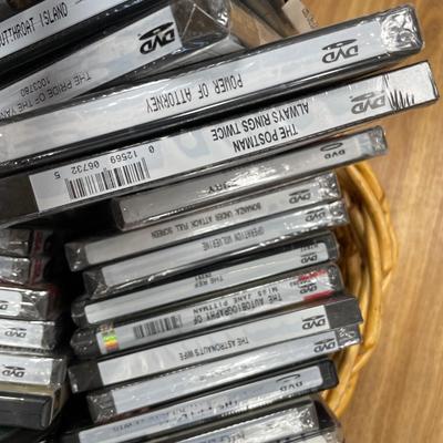 2 baskets of DVDs