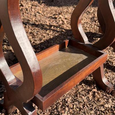 Pier 1 Imports Mocha Sari Tray End Tables (B3-DZ)
