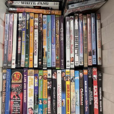 White tote with many movies