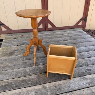 Wooden Pedestal Side Table and Magazine Rack (B3-DZ)