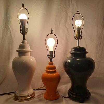 Lot of Temple Jar-Style Ceramic Table Lamps (BD-SD)