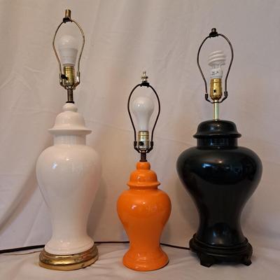 Lot of Temple Jar-Style Ceramic Table Lamps (BD-SD)