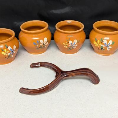 Stoneware Pots & Holder (HW)