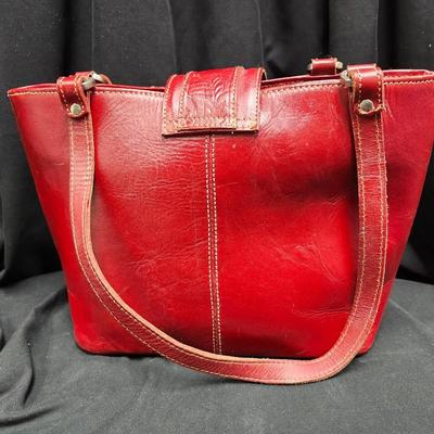 American West Red Leather Shoulder Bag