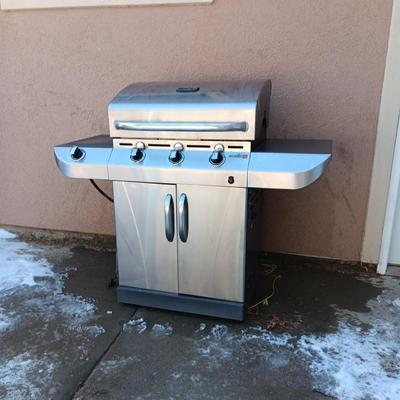 VERY NICE COMMERCIAL TRU INFRARED CHAR-BROIL PROPANE GRILL W/SIDE BURNER
