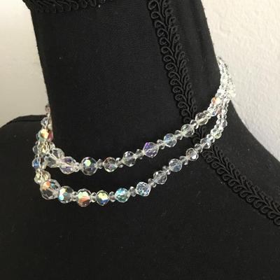 Vintage, crystal beaded choker necklace