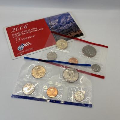 LOT:247: 2017 US Mint Proof Set, 2016 US Miny Presidential $1 Coin Proof Set, 2006 US MInt Uncirculated Coin Set Denver