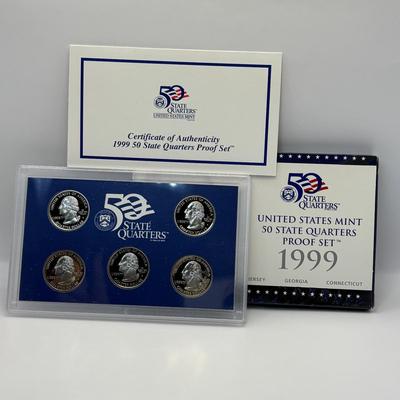 LOT 248: 2011 US Mint Uncirculated Coin Sets Philadelphia and Denver, 2009 US Mint DC and Us Teritories Quarter Proof Set, 1999 US Mint...