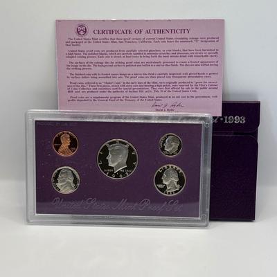 LOT 250: US Mint Proof Sets 1988 1989, 1993, 1992