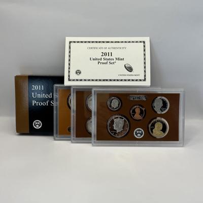LOT 258: US Mint America The Beautiful Quarters Proof Set 2011 US Mint Proof Set 2011 and US Mint Presidential $1 Coin Proof Set 2012