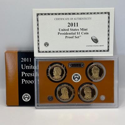 LOT 259: 2012 US Mint 2012 America the Beautiful Quarter Proof Set, 2011 US Mint Presidential $1 Coin Proof Set and US MInt 2012 Proof Set