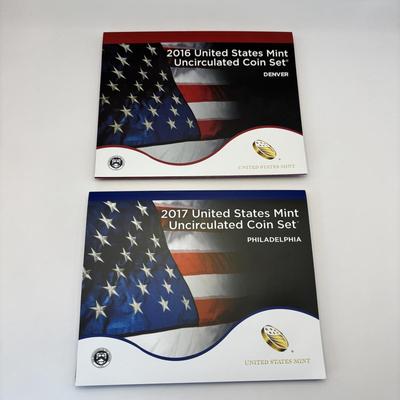 LOT 262: US MInt Uncirculated Coin Sets for Denver and Philadelphia 2016 & 2017