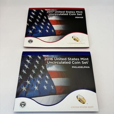 LOT 262: US MInt Uncirculated Coin Sets for Denver and Philadelphia 2016 & 2017