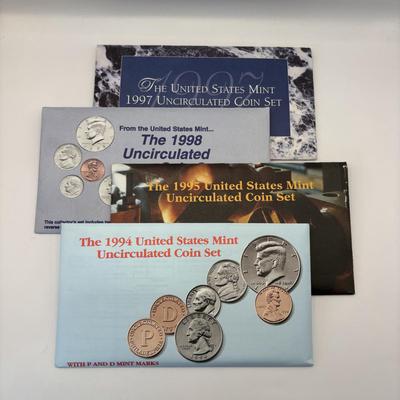 LOT 256: US MInt Uncirculated Coin Sets 1994, 1995 , 1997, & 1998