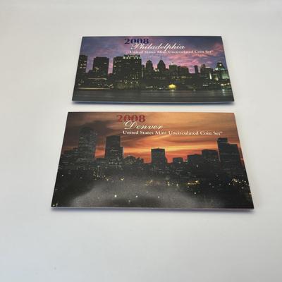 LOT 267: US MInt Uncirculated Coin Sets for Denver and Philadelphia 2007 & 2008