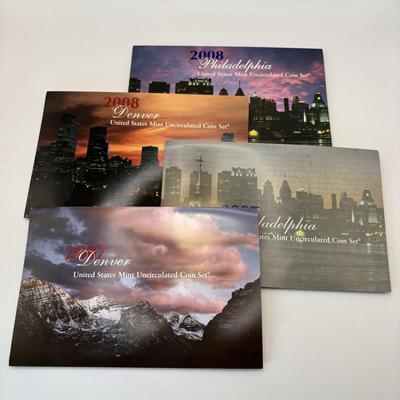 LOT 267: US MInt Uncirculated Coin Sets for Denver and Philadelphia 2007 & 2008