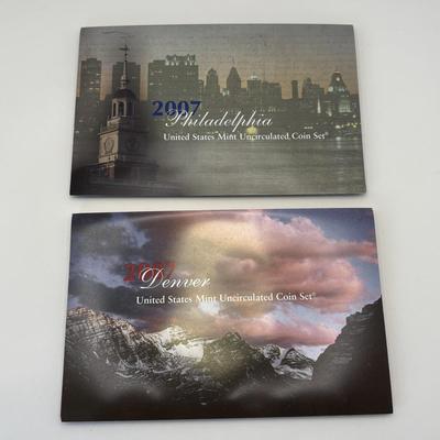 LOT 267: US MInt Uncirculated Coin Sets for Denver and Philadelphia 2007 & 2008