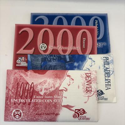 LOT 269: US MInt Uncirculated Coin Sets for Denver and Philadelphia 1999 & 2000