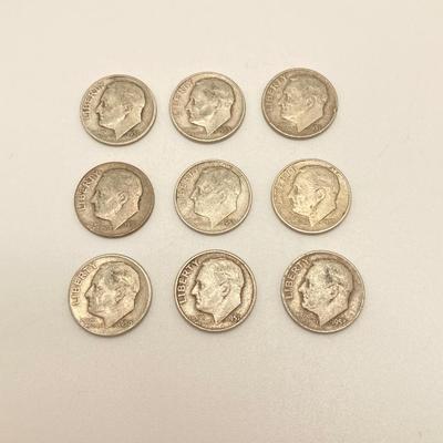 LOT 271j2: Fifteen Silver US Roosevelt Dime Coins - 1940s and 1950s