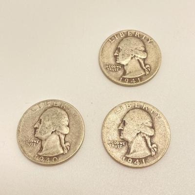 LOT 272j2: Twelve Silver US Washington Quarter Coins - 1930s and 1940s