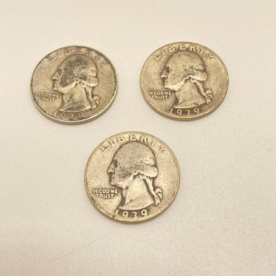 LOT 272j2: Twelve Silver US Washington Quarter Coins - 1930s and 1940s